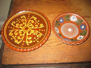 KERAMIK KERAMIK X 2 SAMMLERSTÜCK HÜBSCHES DESIGN WEST COUNTRY BUTTERDOSE & TELLER - Bild 1 von 2