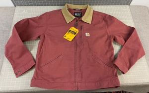 Carhartt Women's Rugged Flex Canvas Detroit Jacket Sz S Loose Fit Corduroy Colla - Picture 1 of 9
