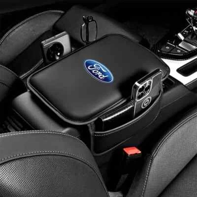 Car Armrest Box Cover Protector Seat Armrest Cushion Pad with Pocket for Ford US - Image 1 of 4