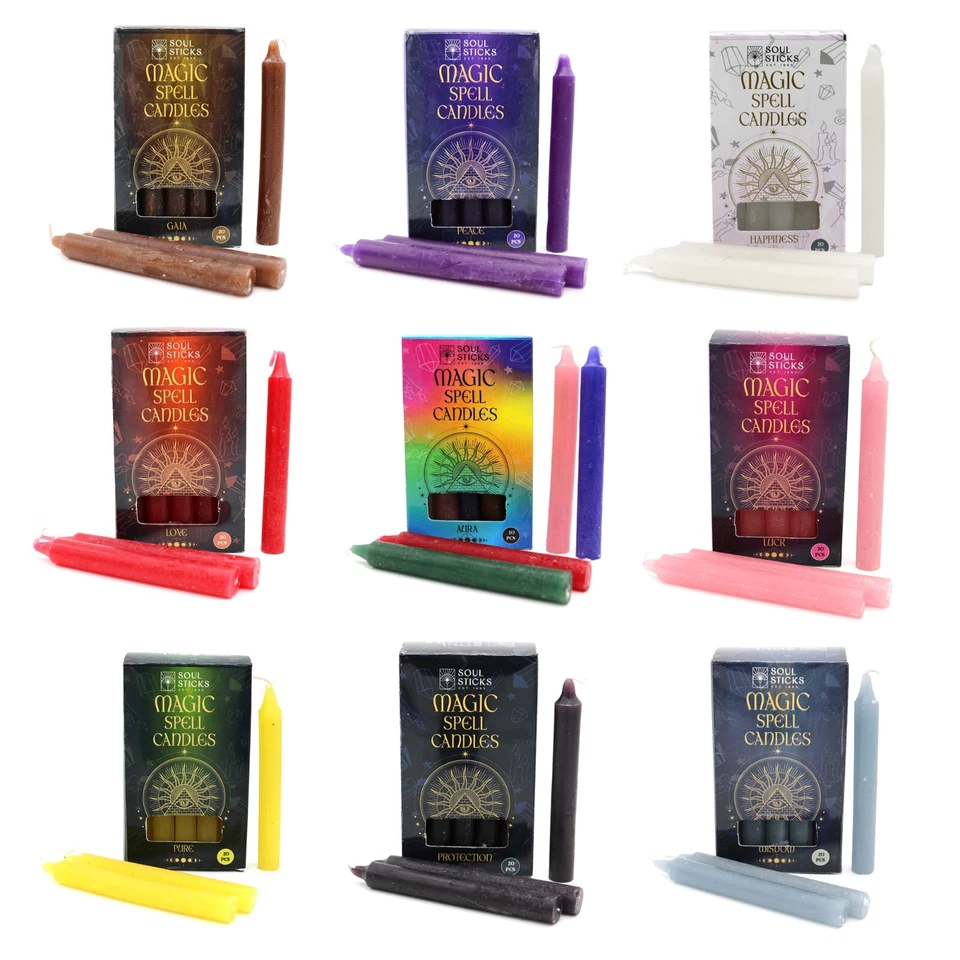 Soul Sticks 4" Magic Spell Chime Taper Candles 20 pcs for Altars Rituals Spells
