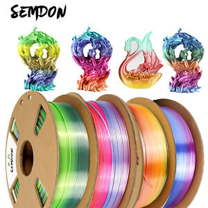 SEMDON 3D Printer Filament PLA Silk Rainbow Multicolour 1KG 1.75MM Non-toxic