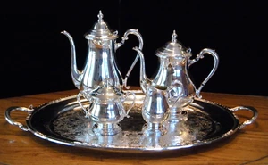 INTERNATIONAL SILVER "Camille" Silver Plated Hollowware Coffee & Tea Set - Picture 1 of 54