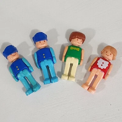 Lot of 4 Tomy Figures 1988 Vintage People: Girl Boy and 2 Train Conductors - Image 1 of 4