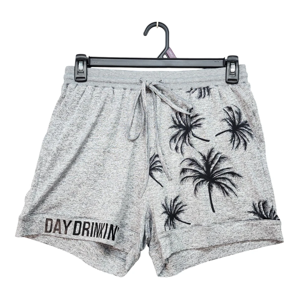 Pantalones Cortos para Beber Día Para Mujer GRANDES Gris Vacaciones Florida Palmeras Suave Sedoso Foto 1 de 4