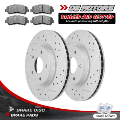 Kit de freio dianteiro rotores + pastilhas de freio para 2008-2012 2013 Nissan Rogue - Imagem 1 de 4