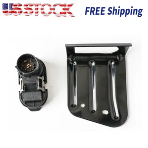 Trailer Tow Connector Plug w/ Bracket Support For Ford F-150 F-250 F-350 - Picture 1 of 9
