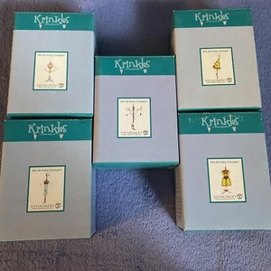 DEPARTMENT 56 KRINKLES BY PATIENCE BREWSTER MINI BIRTHDAY ORNAMENT 2004 SET OF 5 - Picture 1 of 6