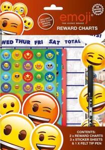 Emoji Reward Chart Incentive Smiley Face Sticker Sheets Marker Felt Tip Pen New