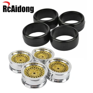 Neumáticos de deriva dura con bujes de rueda para coche de radiocontrol Traxxas 4tec 2.0 Tamiya TT02 1/10 deriva - Imagen 1 de 12