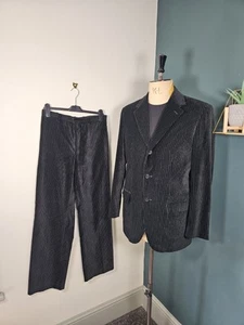 Traje de terciopelo Armand Basi para hombre Reino Unido 40 negro a rayas 2 piezas - Pantalones 30x31 - Imagen 1 de 23