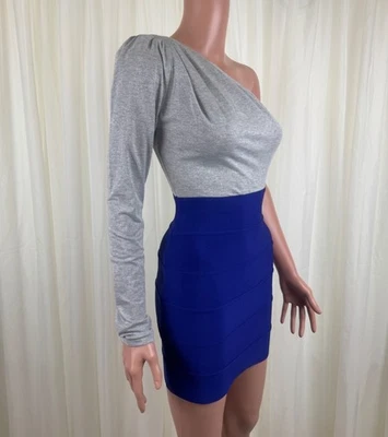 NUEVO SIN ETIQUETAS Para mujeres WOW Couture Vestido Manga Una Body Con Vendaje Mini Vestido Talla Pequeña Foto 1 de 4