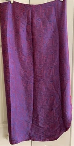 Unbranded Iridescent Wrap Around Skirt 100% Silk Red/Blue - Picture 1 of 5