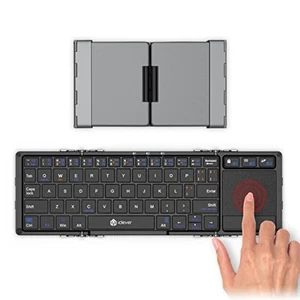 iClever Keyboard Folding Bluetooth USB Touch Pad IC-BK08 Dark Gray F/S w/Track# - Picture 1 of 8