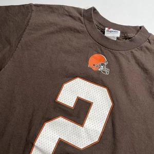 Cleveland Browns Shirt Mens Medium Brown #2 Manziel Short Sleeves NFL Tshirt - Picture 1 of 8