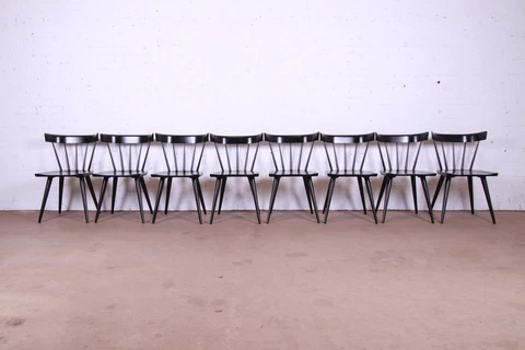 Paul McCobb Planner Group Mid-Century Modern Spindle Back Dining Chairs, 8 Cover
