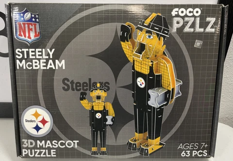 Foco PZLZ Steely McBeam 3D Mascot Puzzle 63 Pieces Pittsburgh Steelers Cover