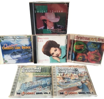 Lot Of 6 Classic Country Christmas CDs Brenda Lee Lionel Train Line Dance Party Foto 1 de 4