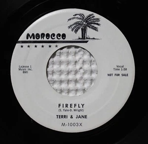 TERRI & JANE Firefly Orig '58 MOROCCO Female Early Rock Duet Vinyl Promo 45 VG+ - Foto 1 di 1