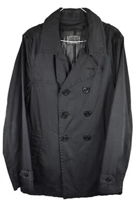 Scoth & Soda Mens Cotton Canvas Overcoat Parka Size S Blue Pea Coat - Picture 1 of 9