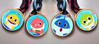 12 BABY SHARK DO MEDALS NECKLACES, birthday party favors DOLL EGG MYSTERY