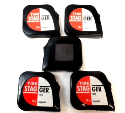 Paquete de 5 cintas escalonadoras magnéticas para neumáticos de 10 pies (120 pulgadas) Circle Track IMCA "NUEVO" Foto 1 de 4