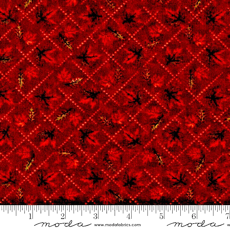 MODA FLANNELS#6903 16F "FALL MELODY FLANNEL"  "CRIMSON FLORAL"  BTY - Image 1 of 1
