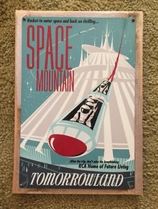 Space Mountain Disneyland Magic Kingdom Rollercoaster Vintage Framed Poster Sign - Picture 1 of 3