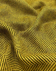 Cortina de cojín de tapicería de tela de tweed tela de lana Chevron de espiga amarilla - Imagen 1 de 5