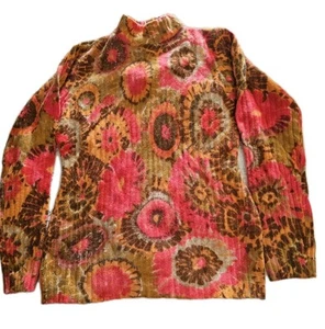 VTG 70s Diana De Luxe Angora Lambswool Sweater MOD Psychedelic Floral Fuzzy - Picture 1 of 17