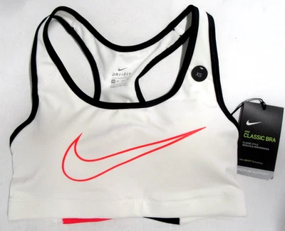 $40 NEW Nike Classic Bra  AH8643-101 WHITE Dri-Fit, Womens Size - XS - Image 1 of 4