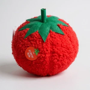 Almohada Sherpa de felpa en forma de tomate de 8" x 8" | Bullseye's Playground™ | Nueva con etiquetas - Imagen 1 de 3