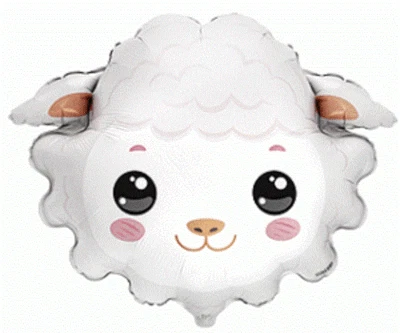FLEX METAL SHEEP EASTER LAMB FACE HEAD 30” FLEXMETAL FOIL BIRTHDAY PARTY BALLOON!