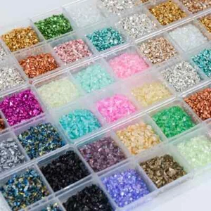 Nail Gravel Glass Ornament Metal Color Nail Beauty Color LCD Stone Broken Sand - Picture 1 of 39