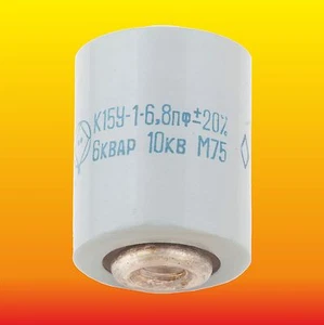 6.8 pF 10 kV 6 kVAr LOT OF 1 HIGH VOLTAGE DOORKNOB CERAMIC CAPACITORS K15Y-1 - Picture 1 of 5