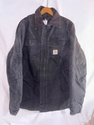 Carhartt Wool Blanket Lined Jacket Coat 46 Black Insulated Work Chores Barn - Image 1 of 3