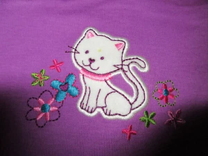 Cute Okie-Dokie Purple Mist Kitty with flowers Long Sleeve Top Sz 24 Months NWT - Picture 1 of 7