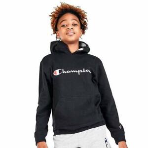 Champion® BOYS Embroidered Signature Fleece Hoodie Jacket, Black, Size 6