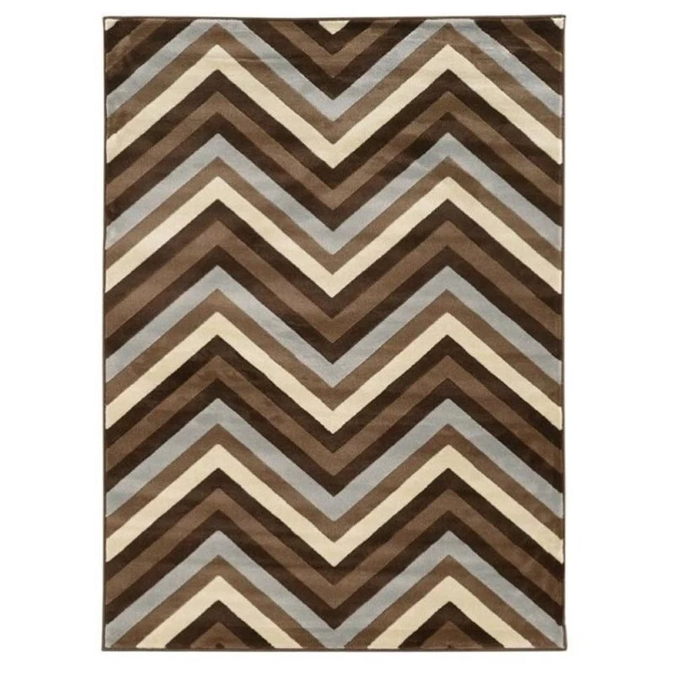 Alfombra Chevron Colección Hawthorne 8' x 10' en Chocolate y Beige Foto 1 de 1