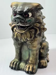 VINTAGE FOO HUNDEFIGUR TEMPEL LÖWE FENG SHUI VIEL GLÜCK 9,75 ZOLL - Bild 1 von 15