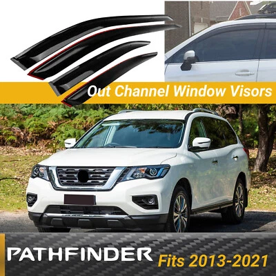For Nissan Pathfinder 2013-2021 OEJDM Style Window Visor Sun Rain Wind Deflector - Image 1 of 4