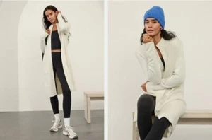 Athleta Damen-Halstuch Spirit raffinierte Wolle Kaschmir Größe Small Farbe Knochen neu mit Etikett - Bild 1 von 2