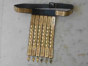 Handmade Roman Leather Apron Belt Brass Fittings - Wearable Costume Armor Black - Picture 1 of 2