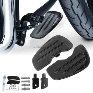 Black Front Driver Footboards Floorboards For Harley Softail Street Bob Fat Bob - Picture 1 of 24