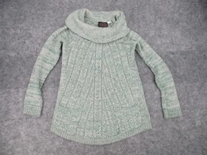 Guinevere Anthropologie Womens Sweater XS Cowl Turtleneck Cable Knit Green - Picture 1 of 14