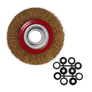 Wire Brush Wheel for Bench Grinder Polish + Reducers Adaptor Rings,6inch3302 - Picture 1 of 8