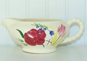Unique Blue Ridge Hand Painted Underglaze Gravy Sauce Boat "Southern Potteries" - Picture 1 of 9