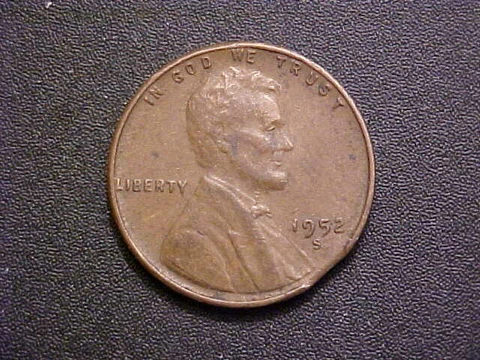 1952-S Lincoln Wheat Cent -Nice Minor Clipped Planchet Mint Error!-c1170qdt Cover