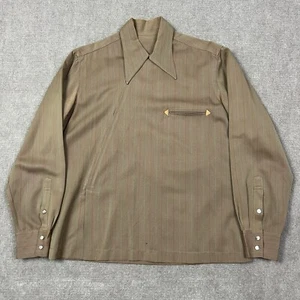 Vintage 50s Western Gabardine Rayon Asymmetrical Jacket Mens Medium Rockabilly - Bild 1 von 10