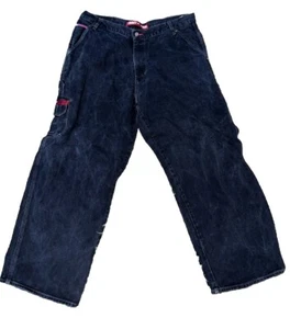 Y2K Tommy Hilfiger Cargo Jeans 38/30 Loose Baggy Flag Skater Grunge Rap Vt. - Picture 1 of 13