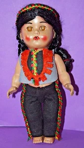 RELIABLE INDIAN DOLL 10.5" Sleep Eyes Hard Plastic Felt Genuine Clothing - Picture 1 of 7